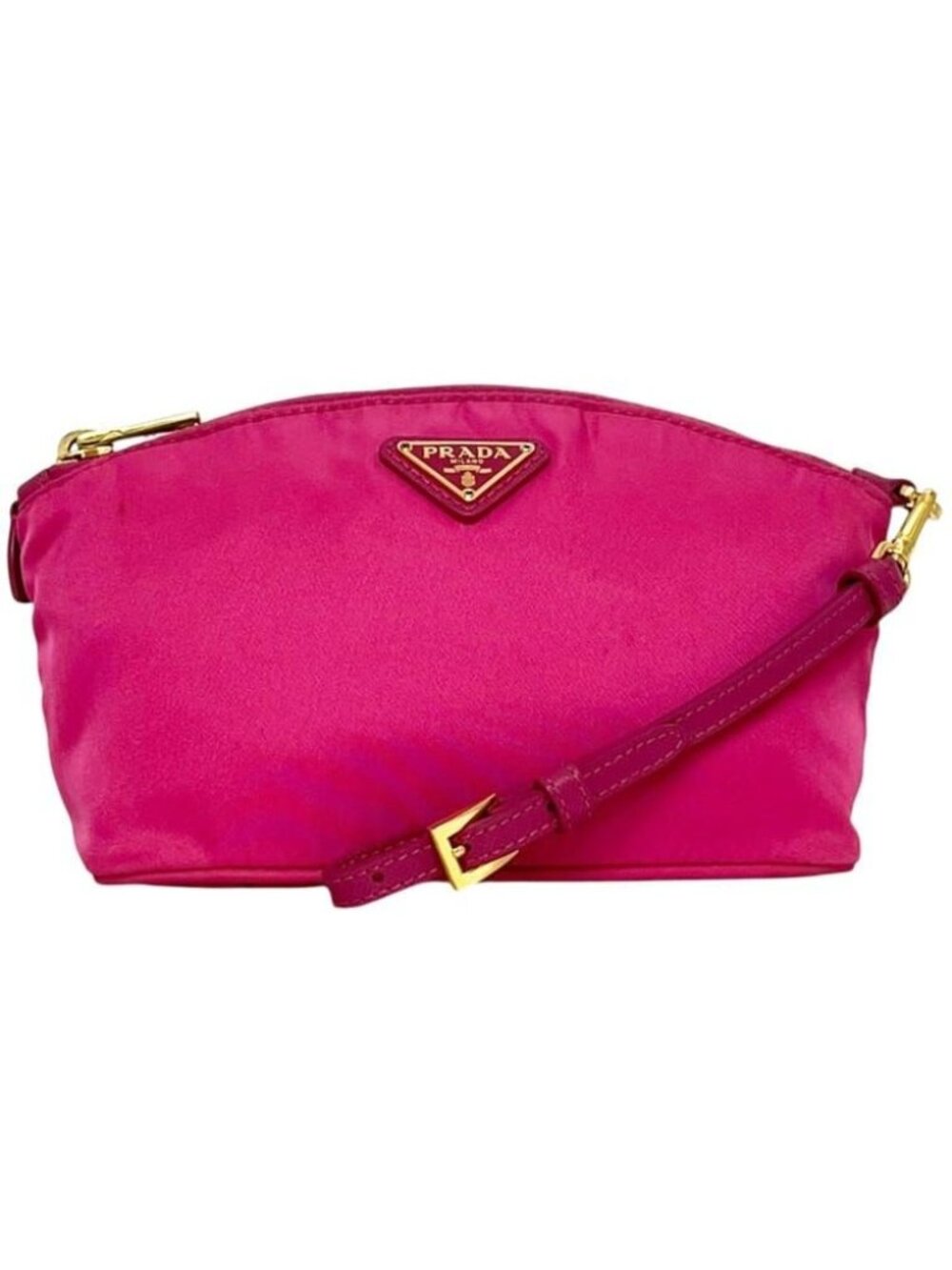 Prada Pouch Case Tessuto 58 M 224 Nylon Pink Triangle Plate